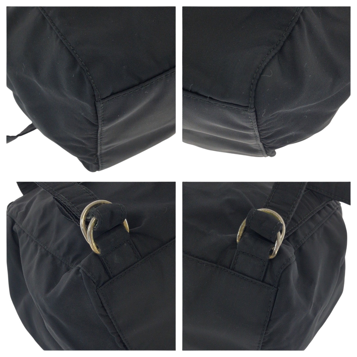 PRADA Backpack Nylon black Test embroidery