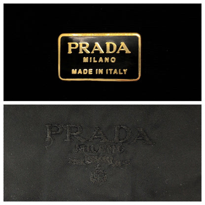 PRADA Backpack Nylon black Test embroidery