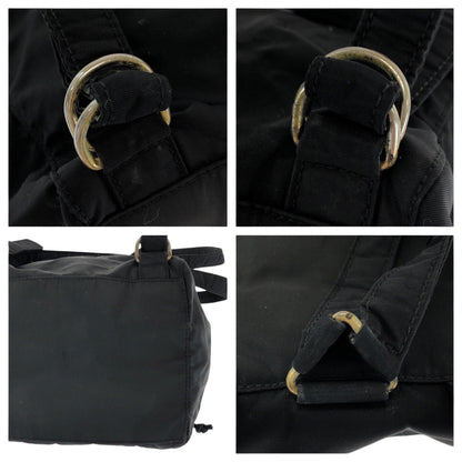 PRADA Backpack Nylon black Test embroidery