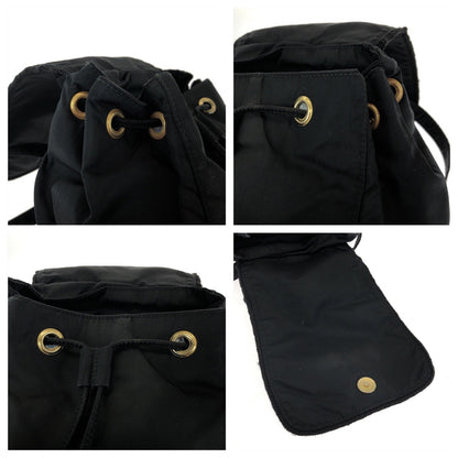 PRADA Backpack Nylon black Test embroidery