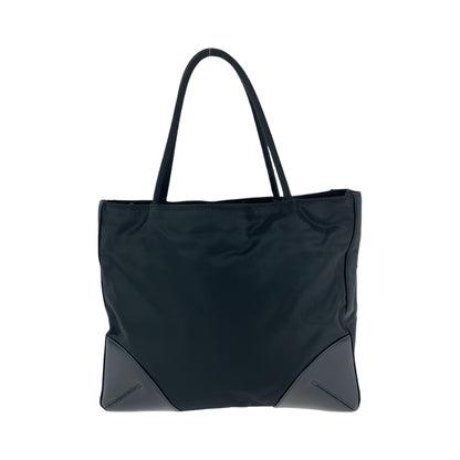 PRADA Tote Bag Nylon Black SilverMetal Triangle With logo
