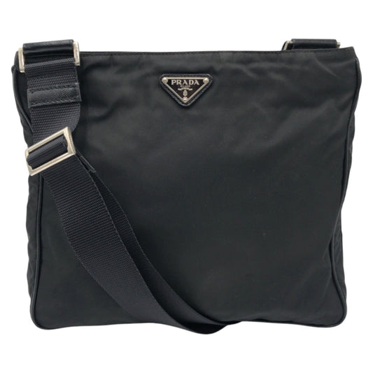 PRADA Shoulder Bag Nylon Black black Test Triangular logo