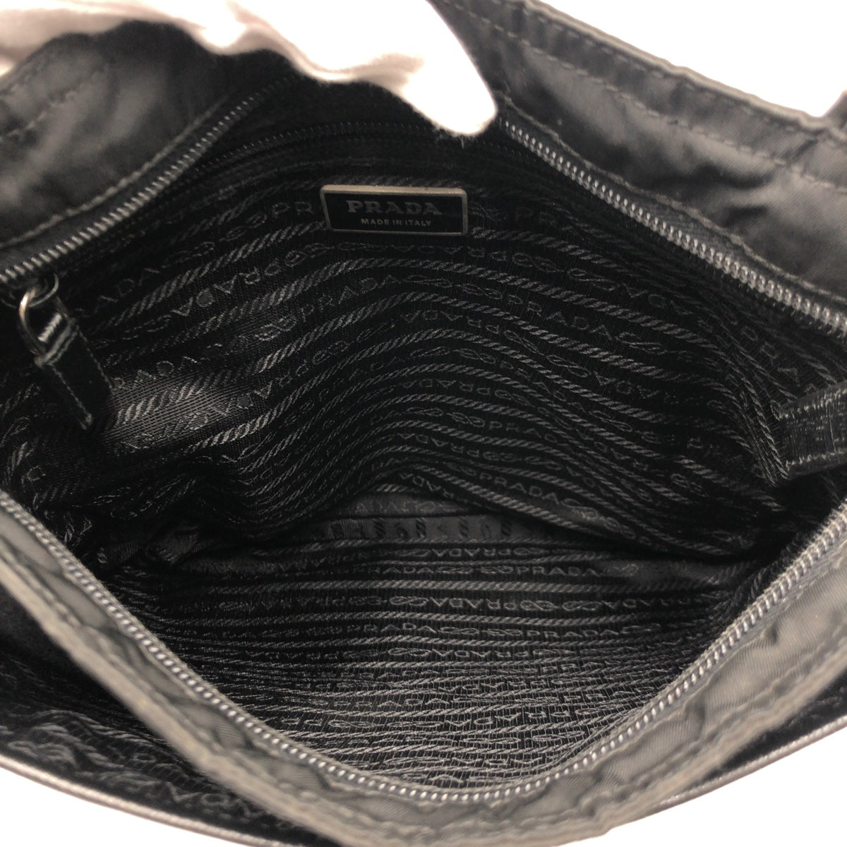 PRADA Shoulder Bag Nylon Black black Test Triangular logo