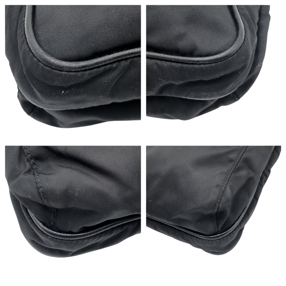 PRADA Shoulder Bag Nylon Black black Test Triangular logo