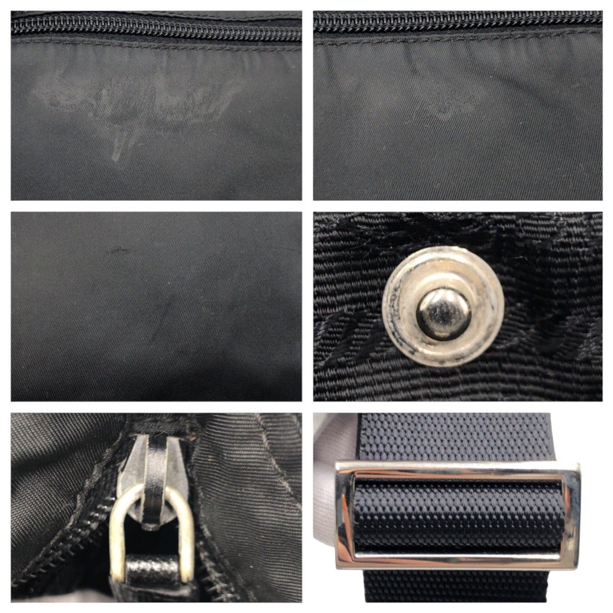 PRADA Shoulder Bag Nylon Black black Test Triangular logo