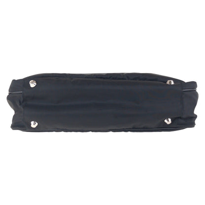 PRADA Business bag Nylon Black SilverMetal Testo Saffiano Triangle With logo
