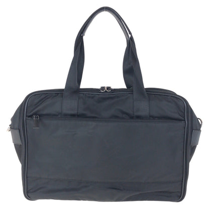 PRADA Business bag Nylon Black SilverMetal Testo Saffiano Triangle With logo