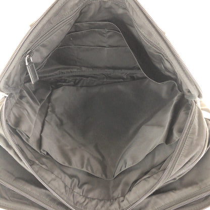 PRADA Business bag Nylon Black SilverMetal Testo Saffiano Triangle With logo