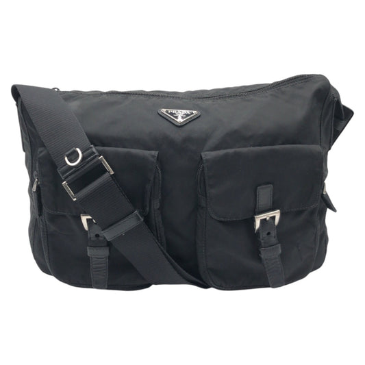 PRADA Shoulder Bag Nylon Black black Test Triangular logo
