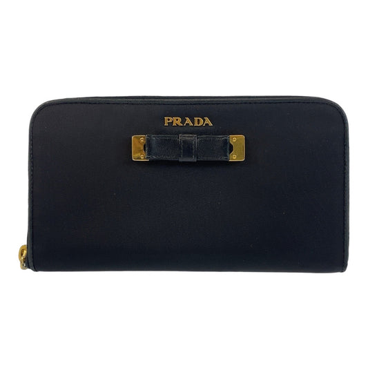 PRADA Long Wallet Purse Nylon black