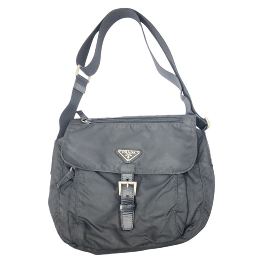 PRADA Shoulder Bag Nylon Black black Test Triangular logo