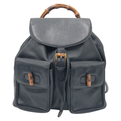GUCCI Backpack 003 1998 0016 leather Black black Bamboo