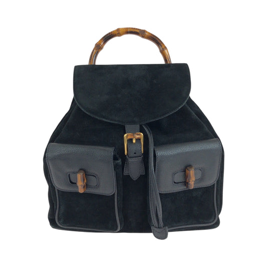 GUCCI Backpack 003 2058 Suede black Bamboo