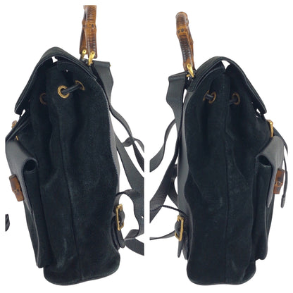 GUCCI Backpack 003 2058 Suede black Bamboo