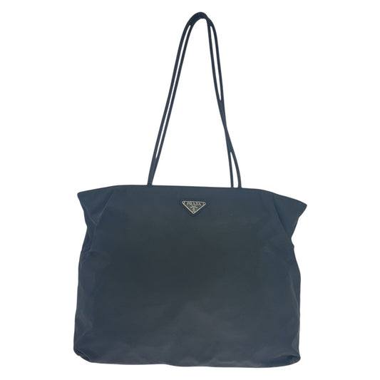 PRADA Shoulder Bag Nylon Black SilverMetal Test Triangle With logo