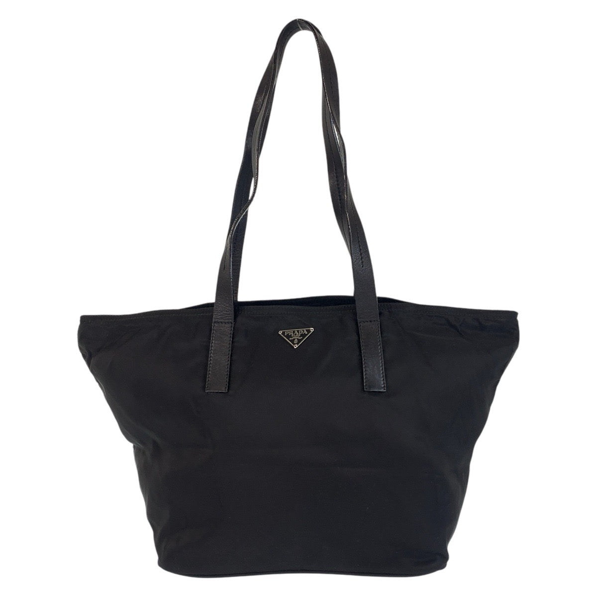 PRADA Tote Bag Nylon Black SilverMetal Test Triangle With logo