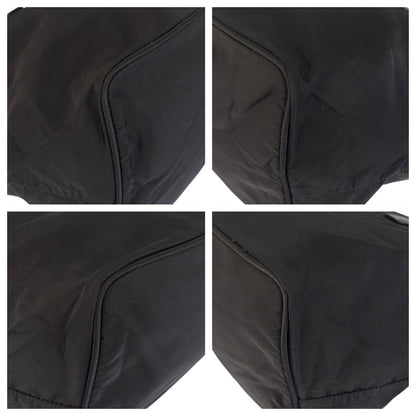 PRADA Tote Bag Nylon Black SilverMetal Test Triangle With logo