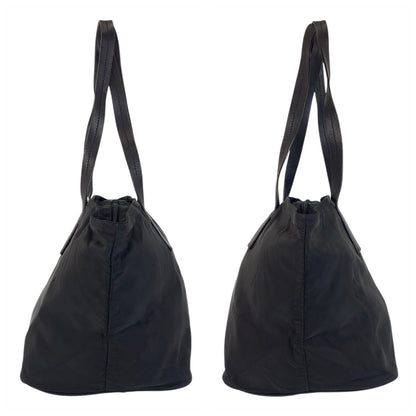 PRADA Tote Bag Nylon Black SilverMetal Test Triangle With logo