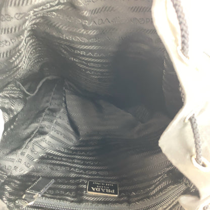 PRADA Backpack Nylon black Testo Saffiano Triangle With logo