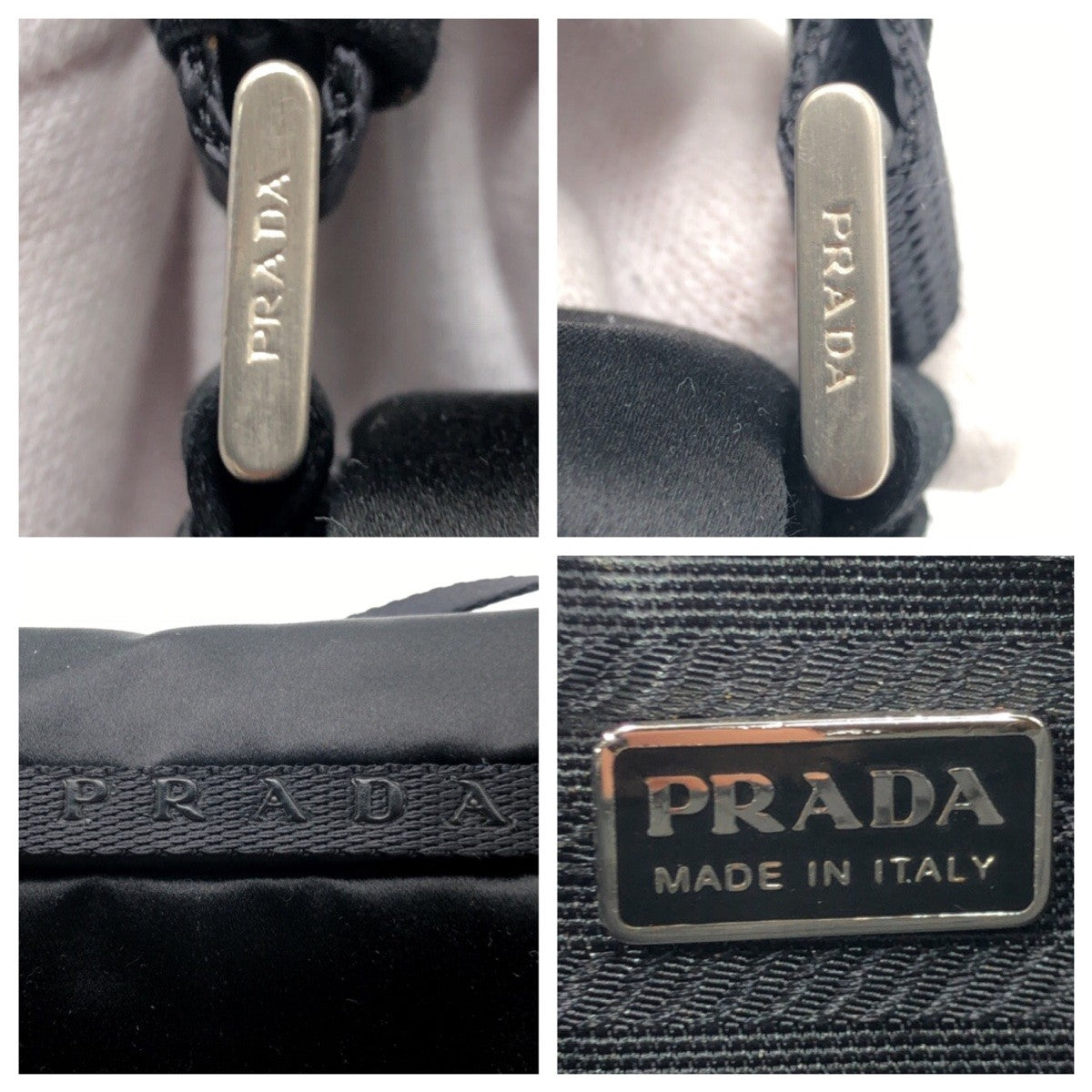 PRADA Shoulder Bag Satin black