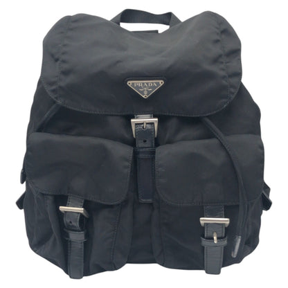 PRADA Backpack Nylon Black black Test Triangular logo