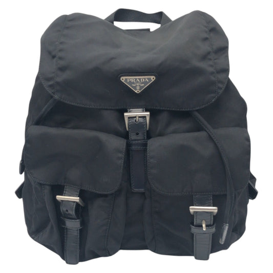 PRADA Backpack Nylon Black black Test Triangular logo