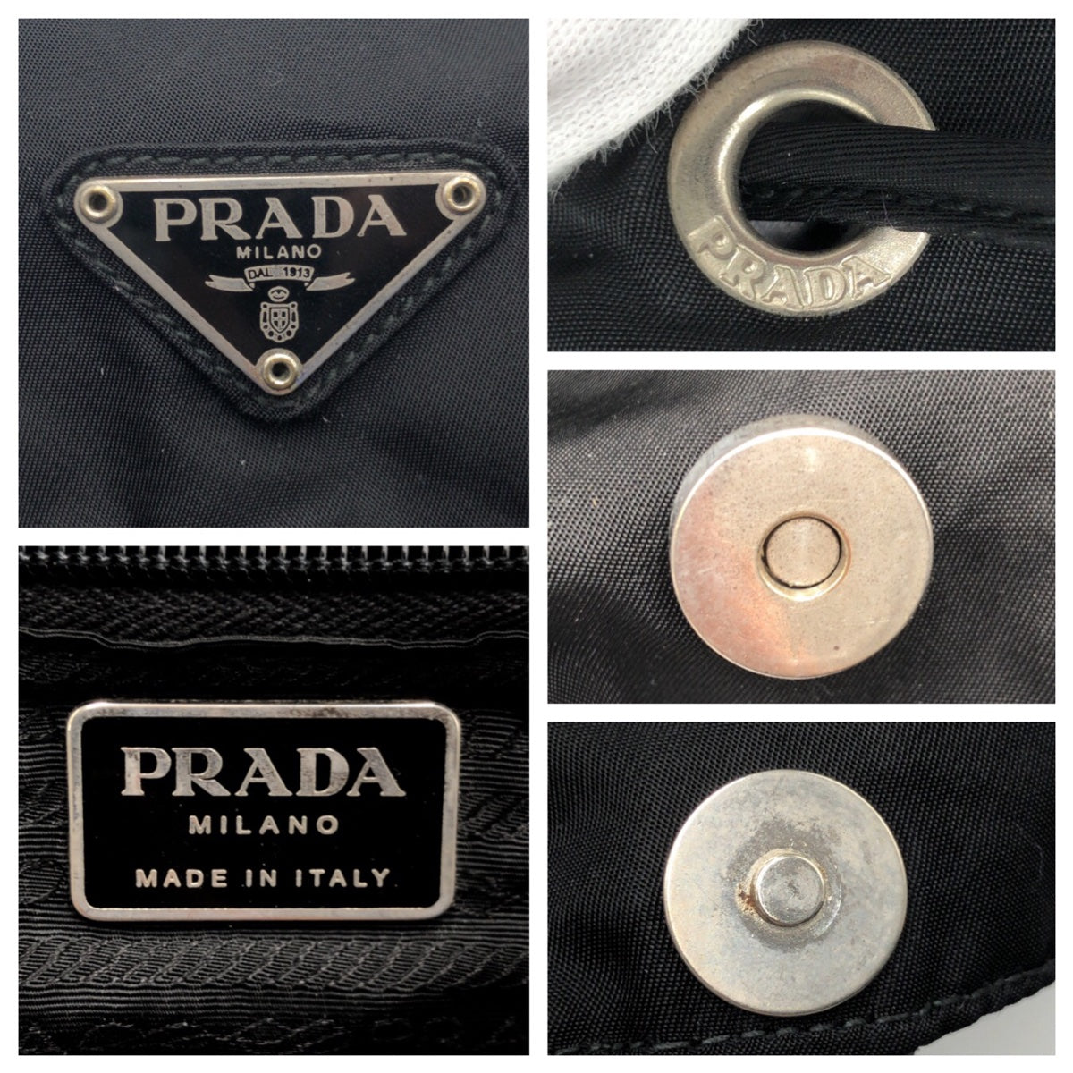PRADA Backpack Nylon Black black Test Triangular logo