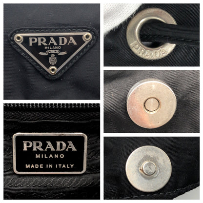 PRADA Backpack Nylon Black black Test Triangular logo