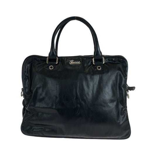 GUCCI Business bag 211113 leather Black SilverMetal