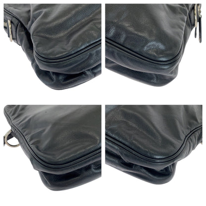 GUCCI Business bag 211113 leather Black SilverMetal