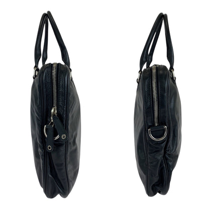 GUCCI Business bag 211113 leather Black SilverMetal
