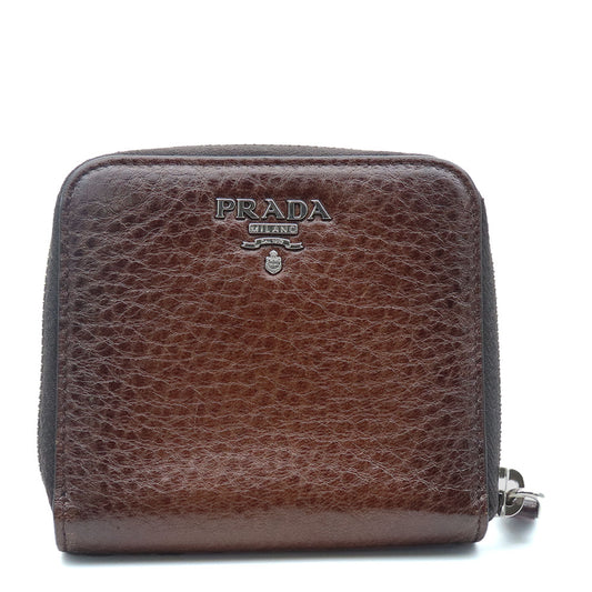 PRADA Bifold Wallet 1M0522 leather Brown