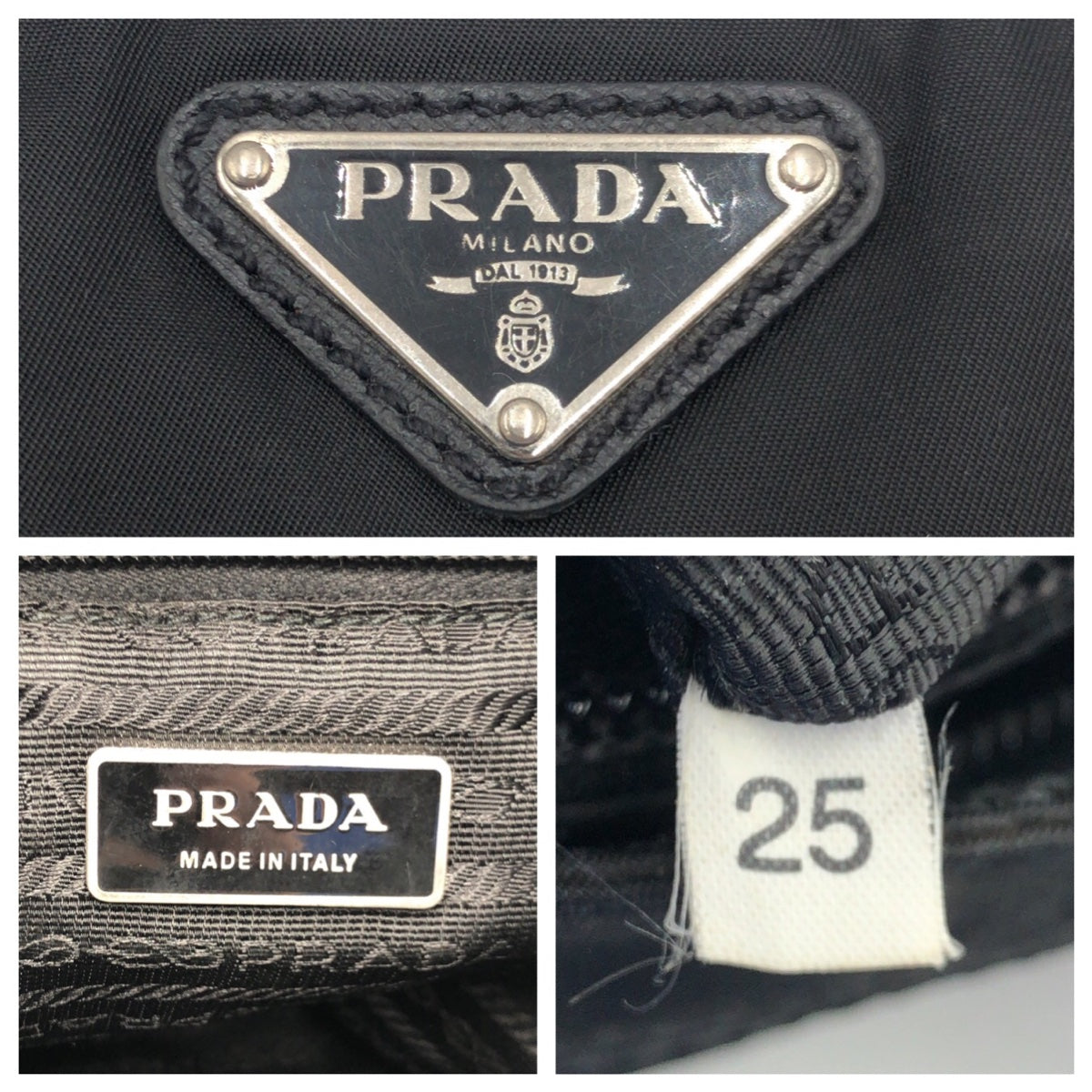 PRADA Shoulder Bag Nylon Black black Test Triangular logo