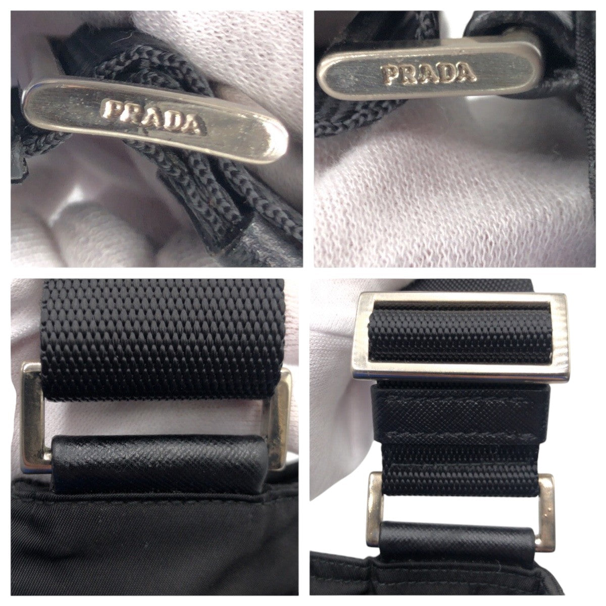 PRADA Shoulder Bag Nylon Black black Test Triangular logo