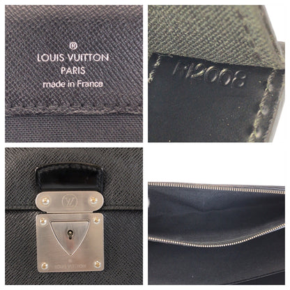 LOUIS VUITTON Business bag M31052 leather Ardoise Black SilverMetal Taiga Robusto 1