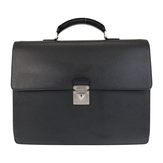 LOUIS VUITTON Business bag M31052 leather Ardoise Black SilverMetal Taiga Robusto 1