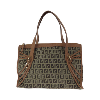 FENDI Tote Bag 8BL070 canvas Brown Zucchino