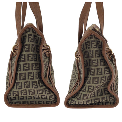 FENDI Tote Bag 8BL070 canvas Brown Zucchino