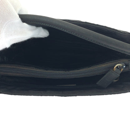 PRADA Tote Bag Nylon Black SilverMetal Test Triangle With logo