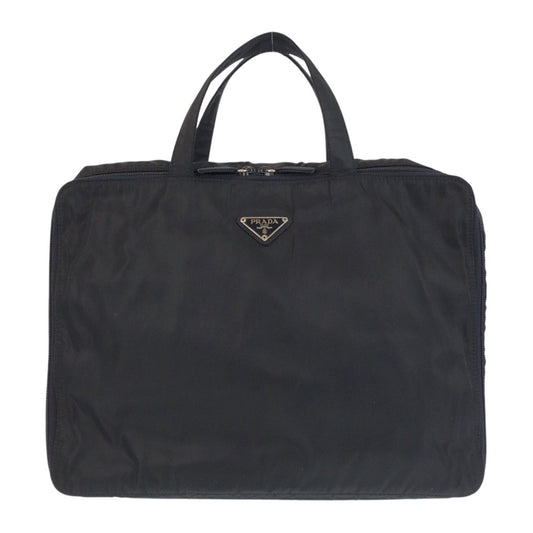 PRADA Business bag Nylon Black SilverMetal Test Triangle With logo