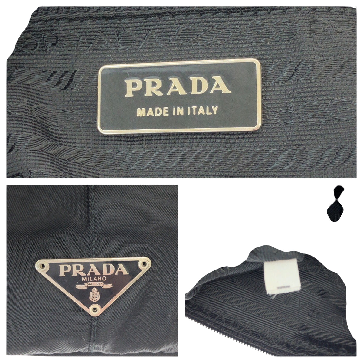 PRADA Handbag Nylon black Test Triangle With logo