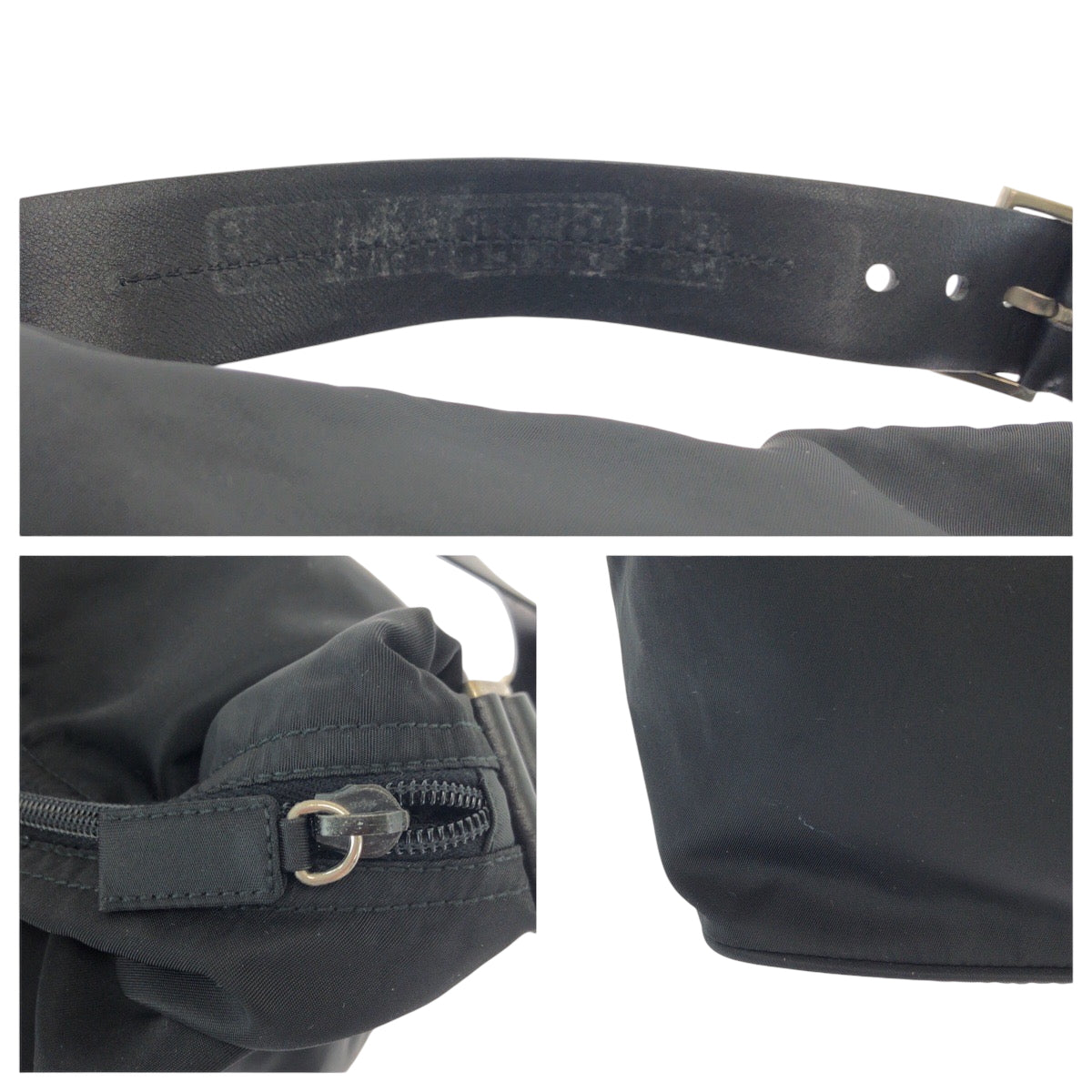 PRADA Handbag Nylon black Test Triangle With logo