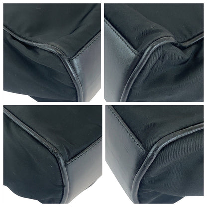 PRADA Tote Bag Nylon Black GoldMetal Test Triangle With logo