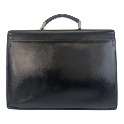 PRADA Business bag leather Black SilverMetal Safiano