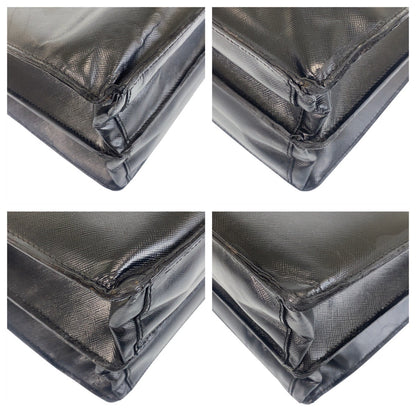 PRADA Business bag leather Black SilverMetal Safiano