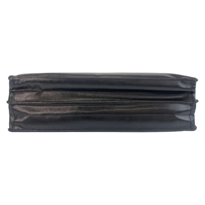 PRADA Business bag leather Black SilverMetal Safiano