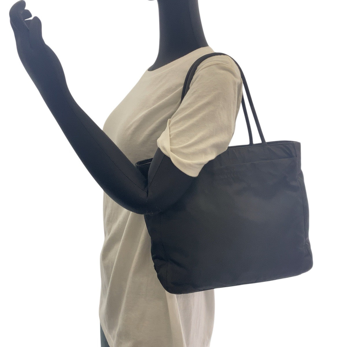 PRADA Tote Bag Nylon black Test Triangle With logo