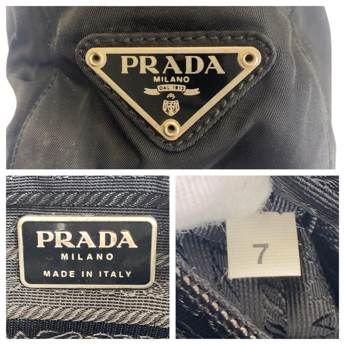 PRADA Tote Bag Nylon black Test Triangle With logo