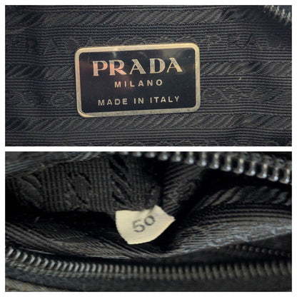 PRADA Tote Bag Nylon Black SilverMetal Test