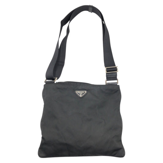 PRADA Shoulder Bag Nylon Black black Test Triangular logo